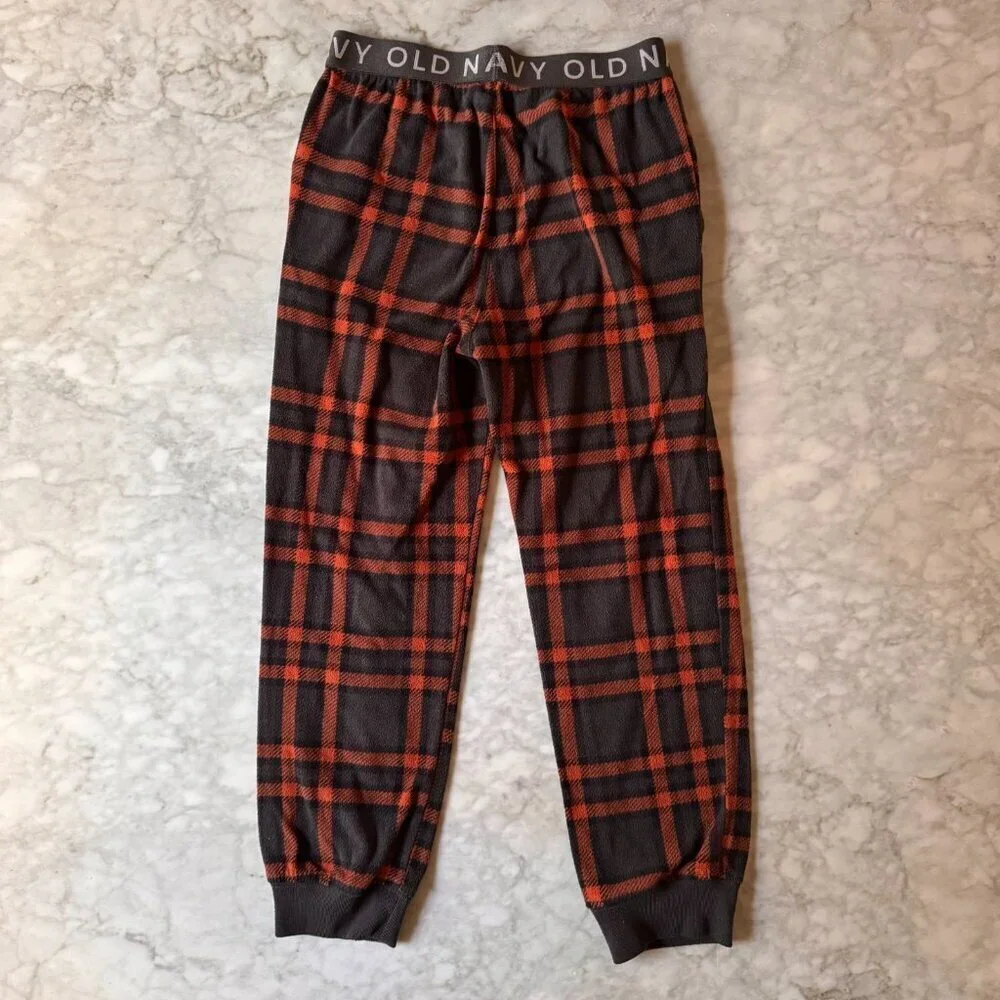 Lot of 4 Old Navy Boys Flannel Pajama Pants & Shirt Size M (8) Plaid Christmas